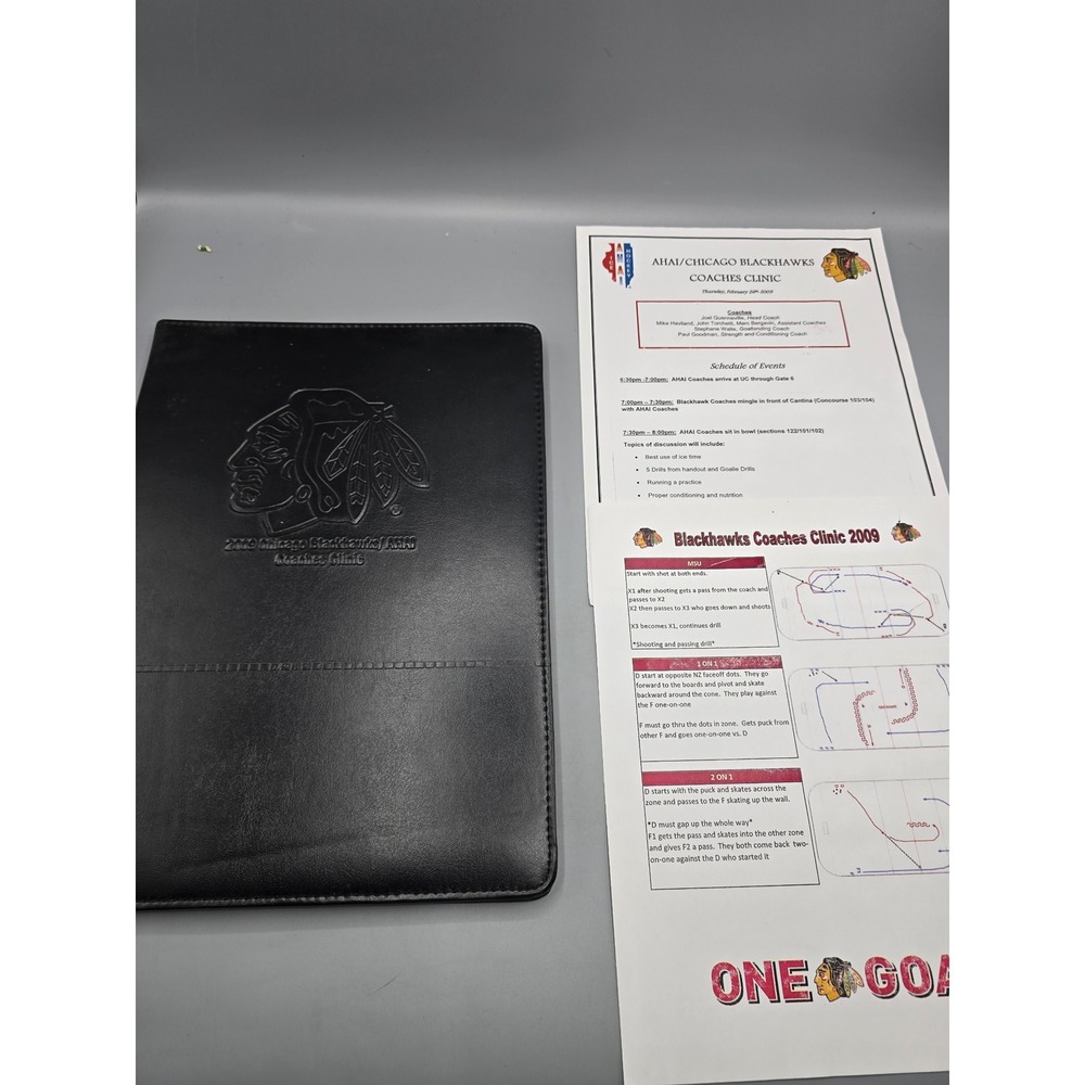 2009 Chicago Blackhawks AHAI Coaches Clinic Portfolio & Original Drill Documents